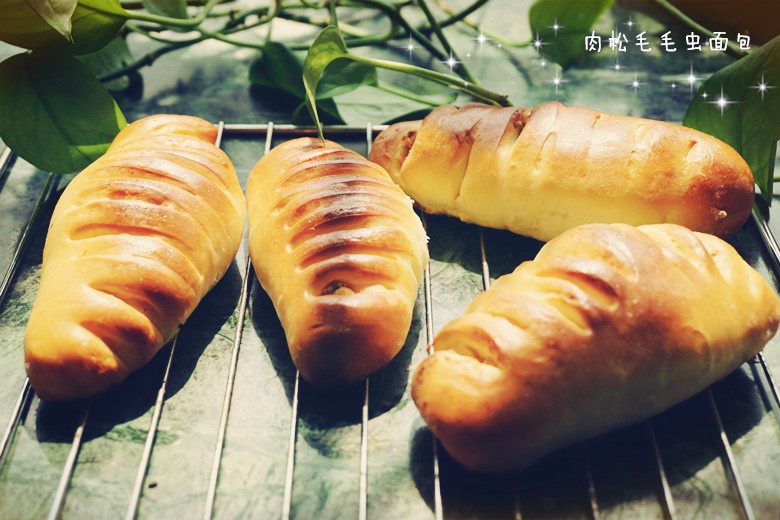 牛肉松毛毛虫面包