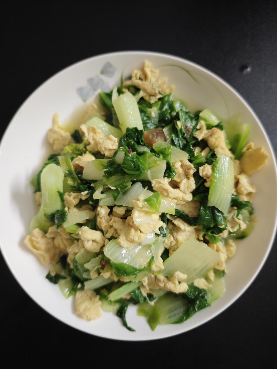 家常杭白菜炒蛋（咸鲜）