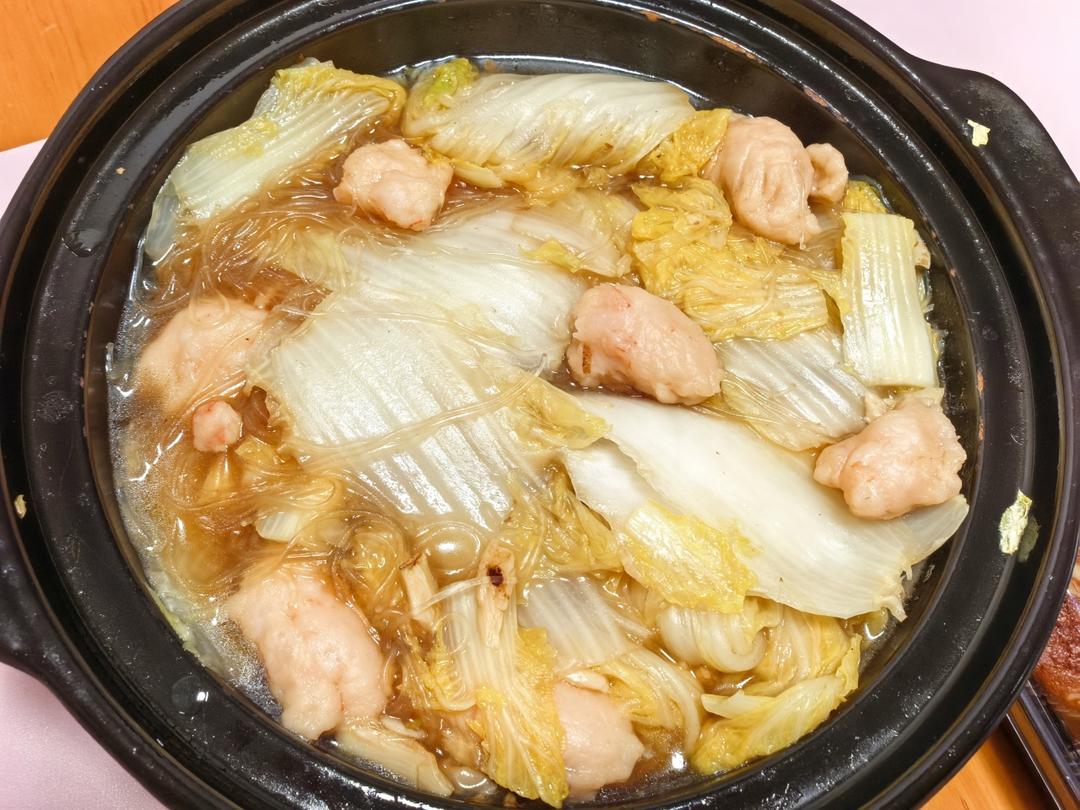 娃娃菜粉丝煲，低卡又鲜美