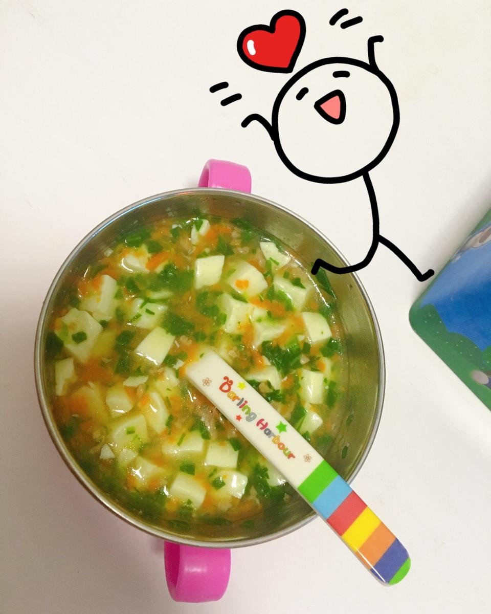 happy葡萄皮做的一岁宝宝辅食之什锦豆腐羹