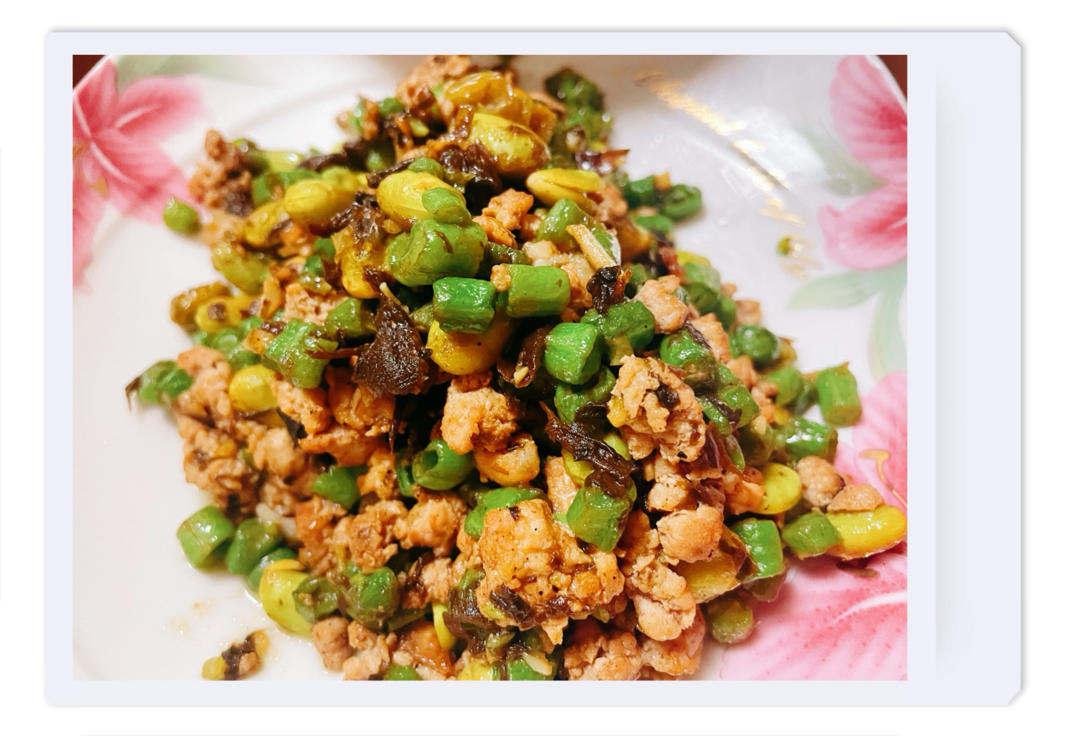 肉末橄榄菜炒四季豆/豆角