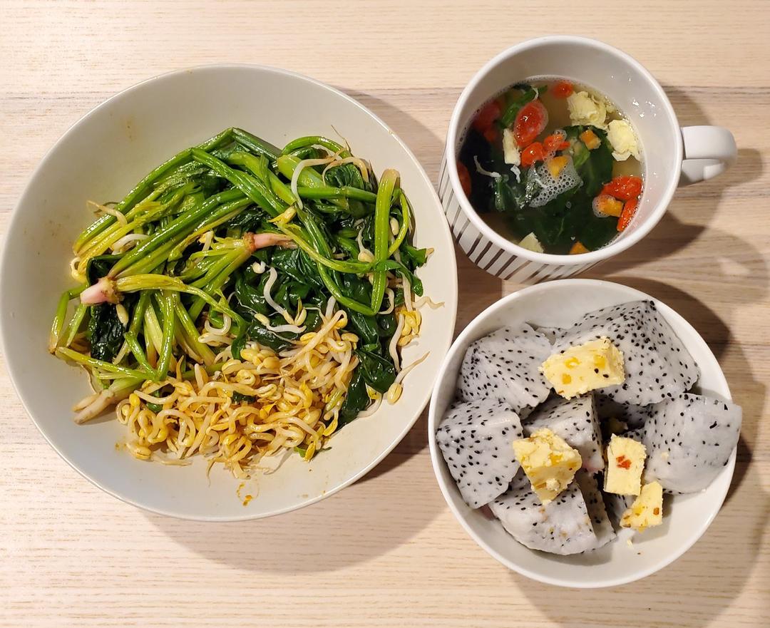 豆芽菠菜拌粉丝
