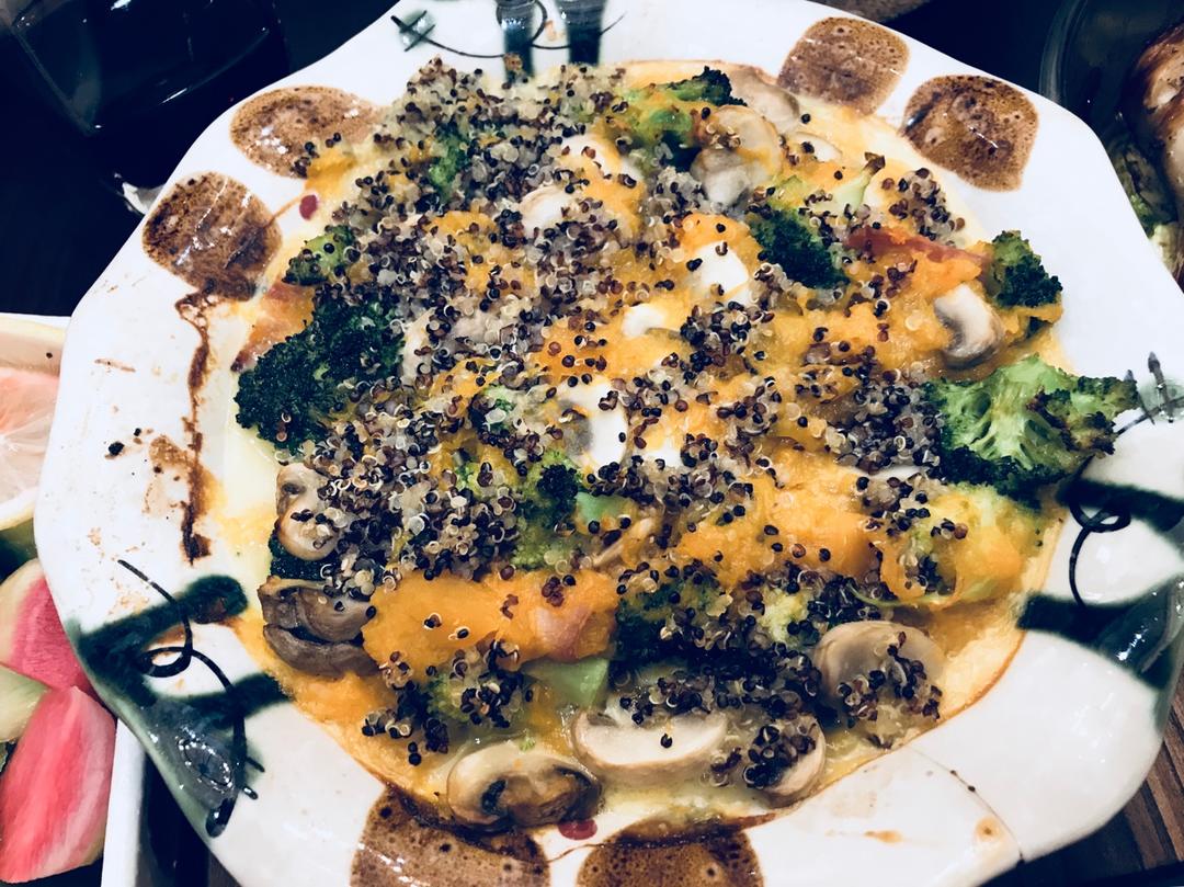 培根西兰花焗南瓜