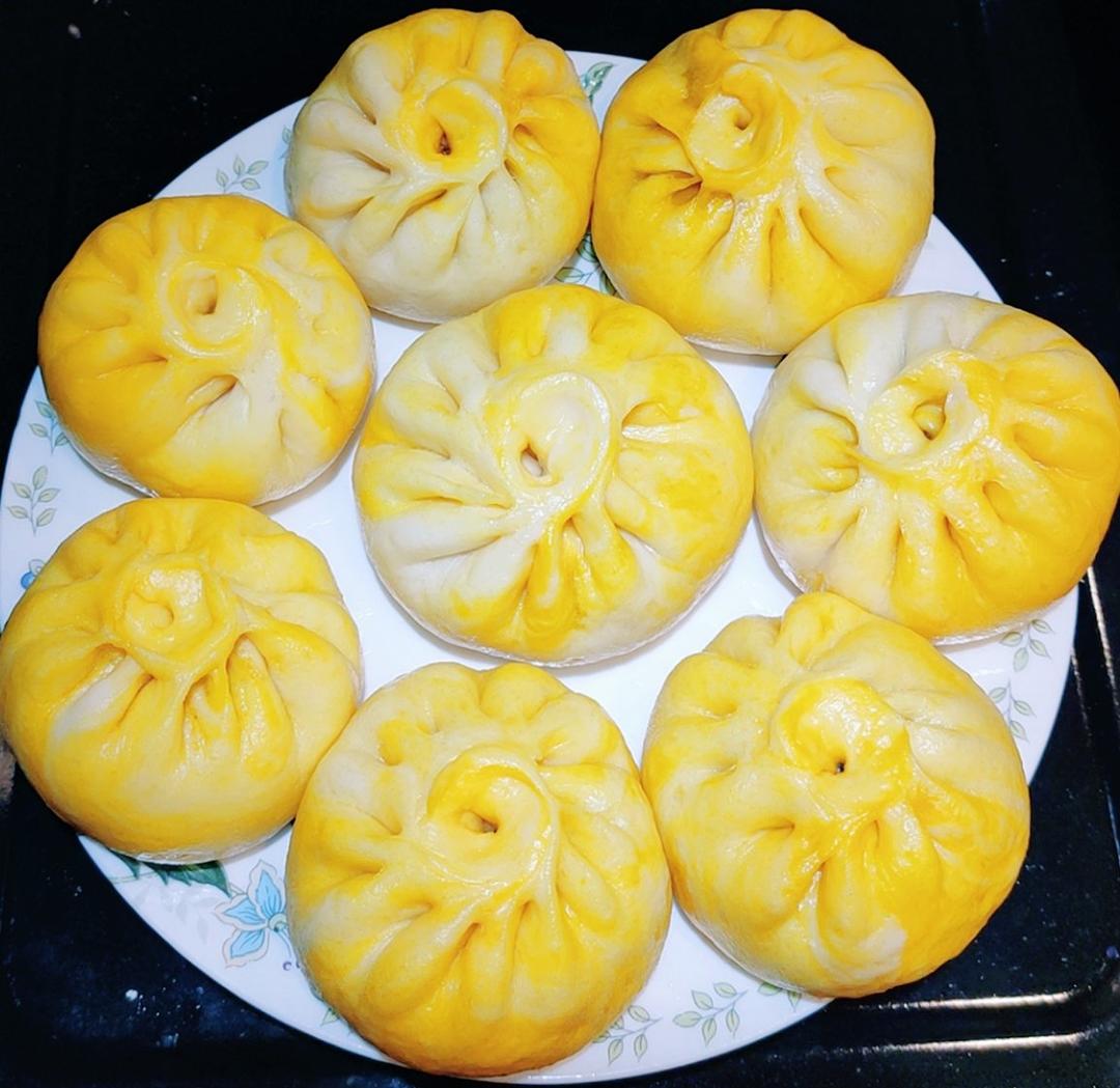 南瓜双色包子