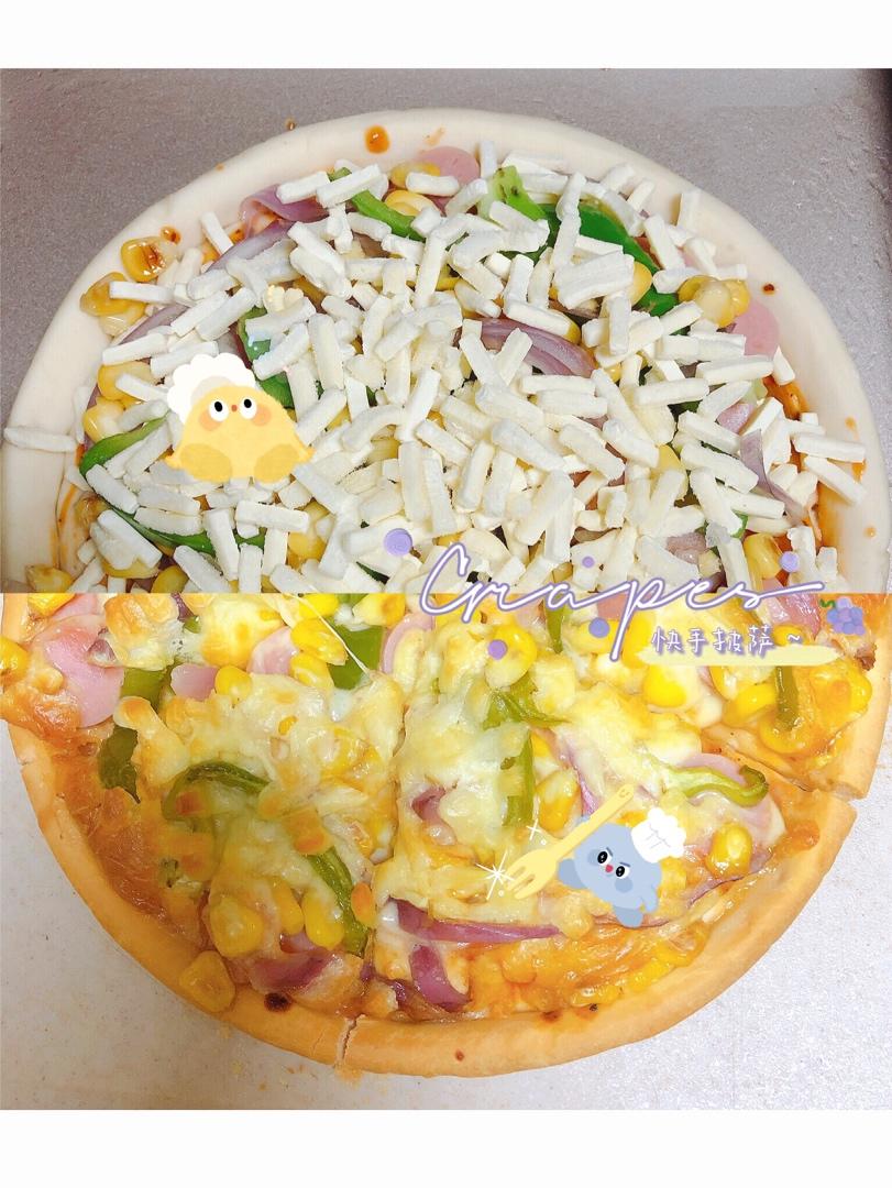 鲜虾🍤培根披萨🍕“内附敲好吃的饼皮做法”
