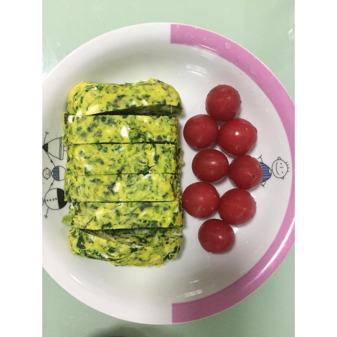 蘸汁菠菜鸡蛋糕——春季养生多吃菠菜