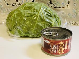 青花鱼/鯖鱼罐头蒸包菜的做法 步骤1