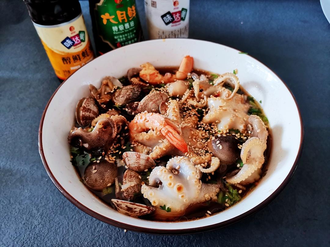 捞汁海鲜的做法