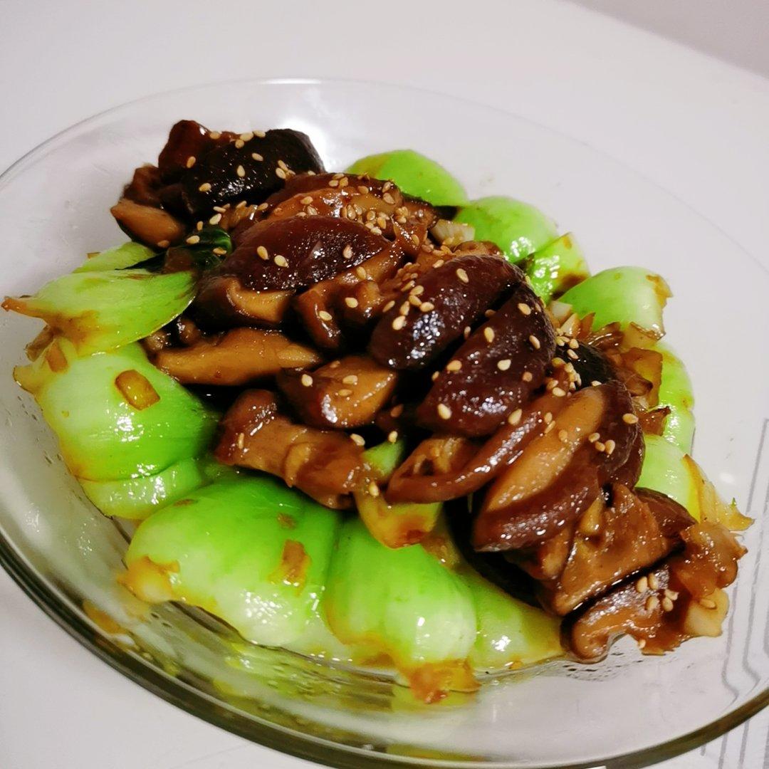 简易版香菇扒油菜