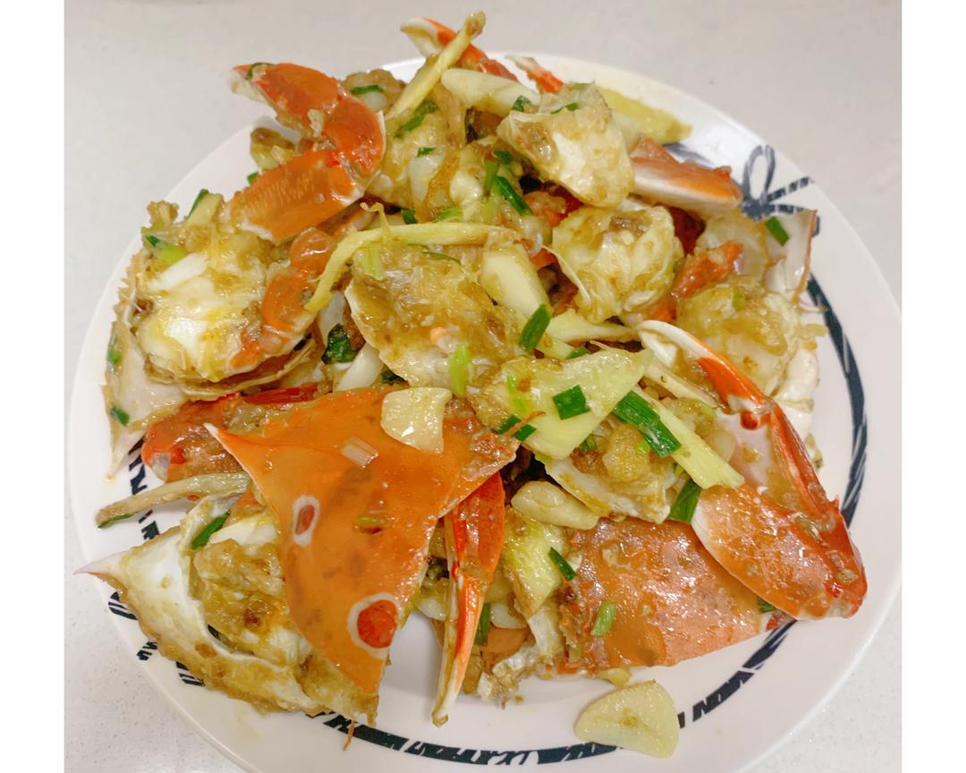 🦀葱姜爆炒三目蟹（简易版）