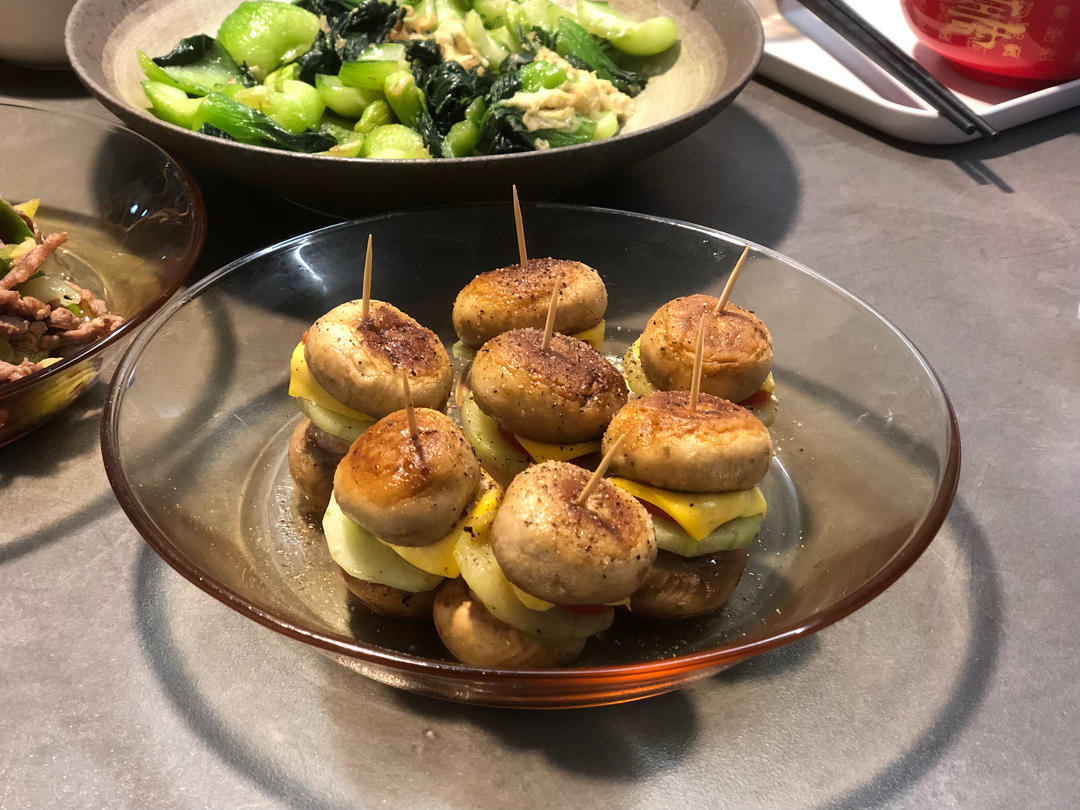 天❗️巨好吃❗️一口爆汁❗️可可爱爱口蘑小汉堡