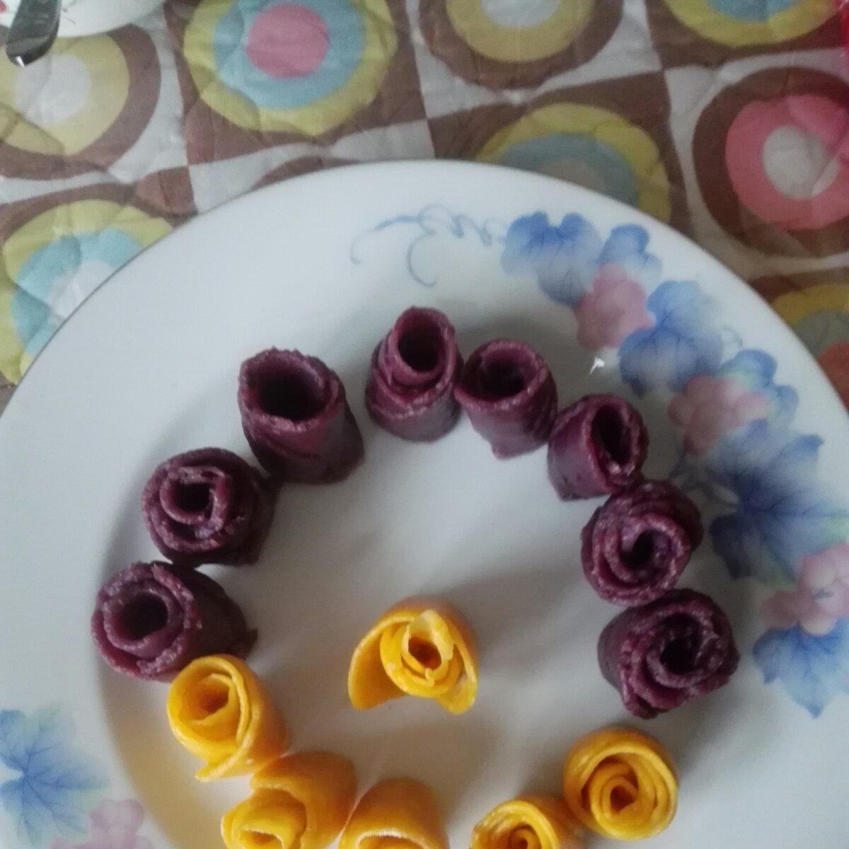 #爱的味道#五彩玫瑰卷