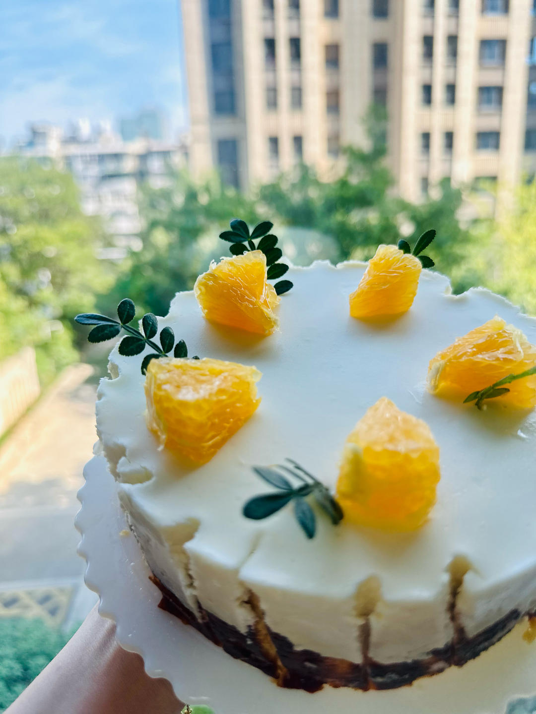 橙香巴斯克芝士蛋糕🍊清新不腻｜快手0失败