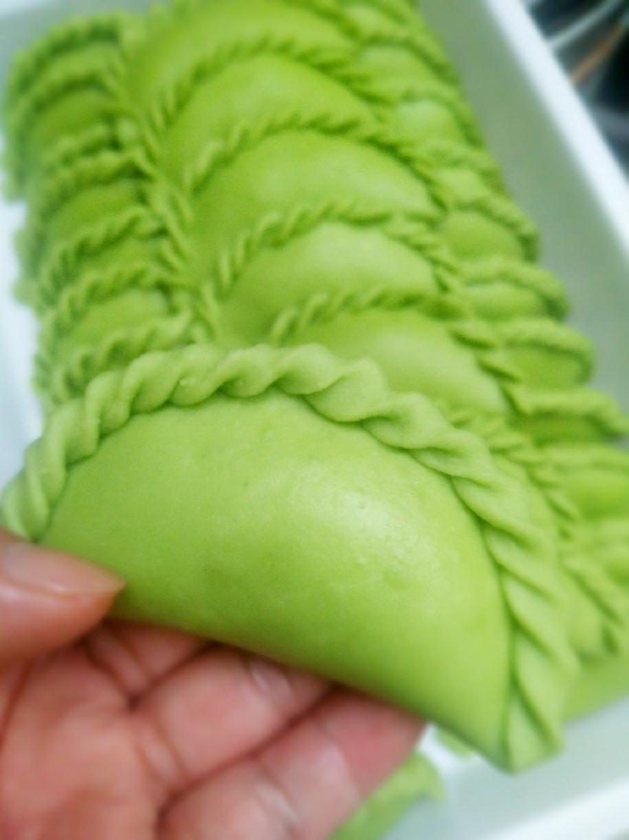 超详细艾草青团(咸蛋黄肉松馅）