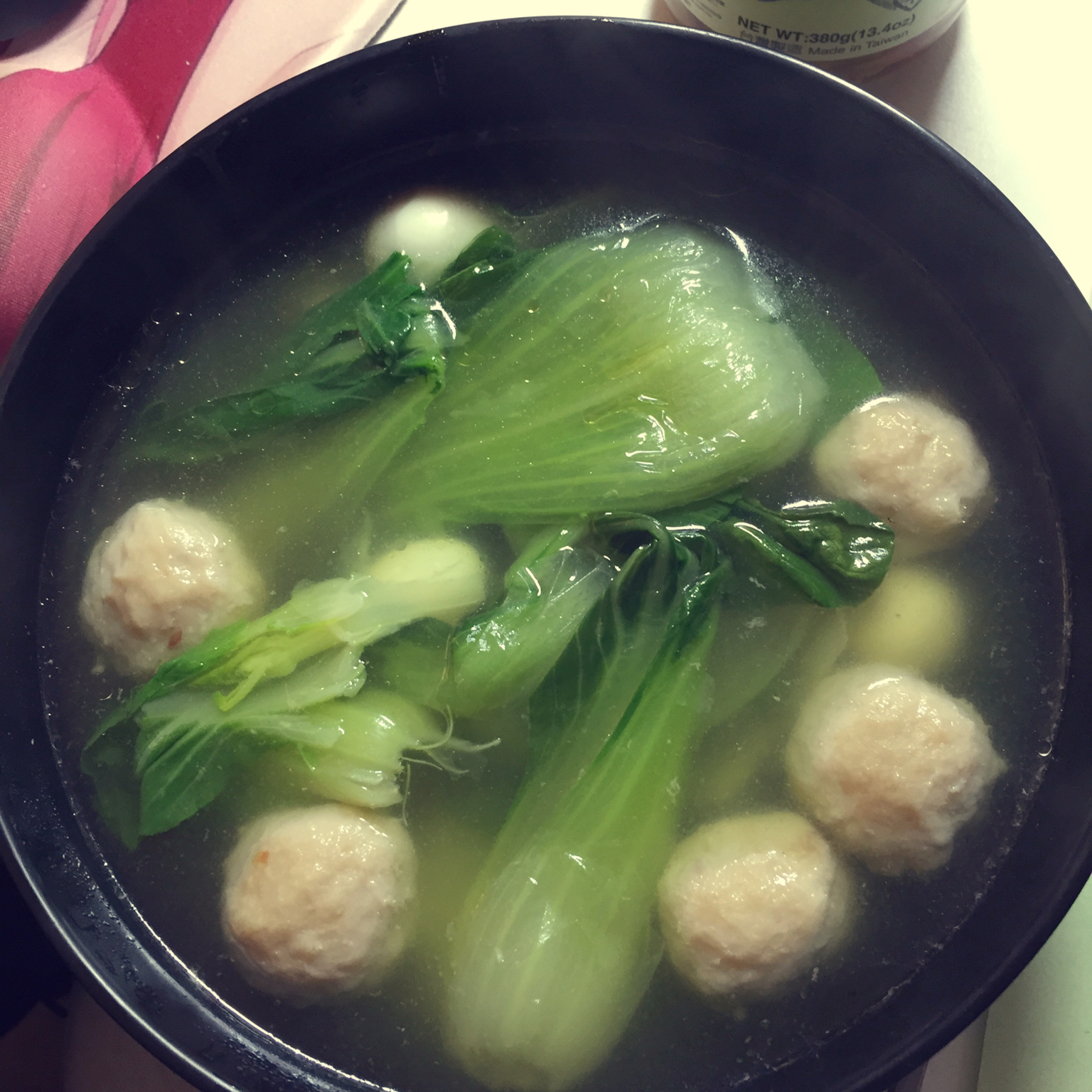 鸡肉丸子青菜汤