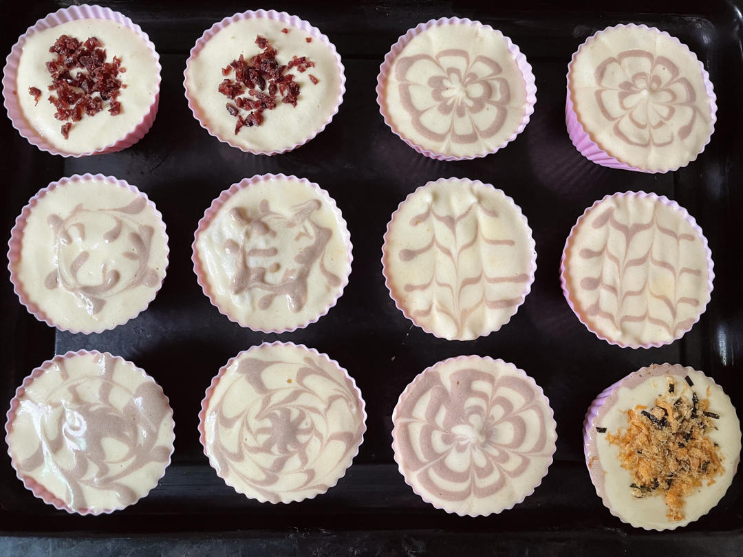 不塌不回缩的漂亮拉花杯子蛋糕