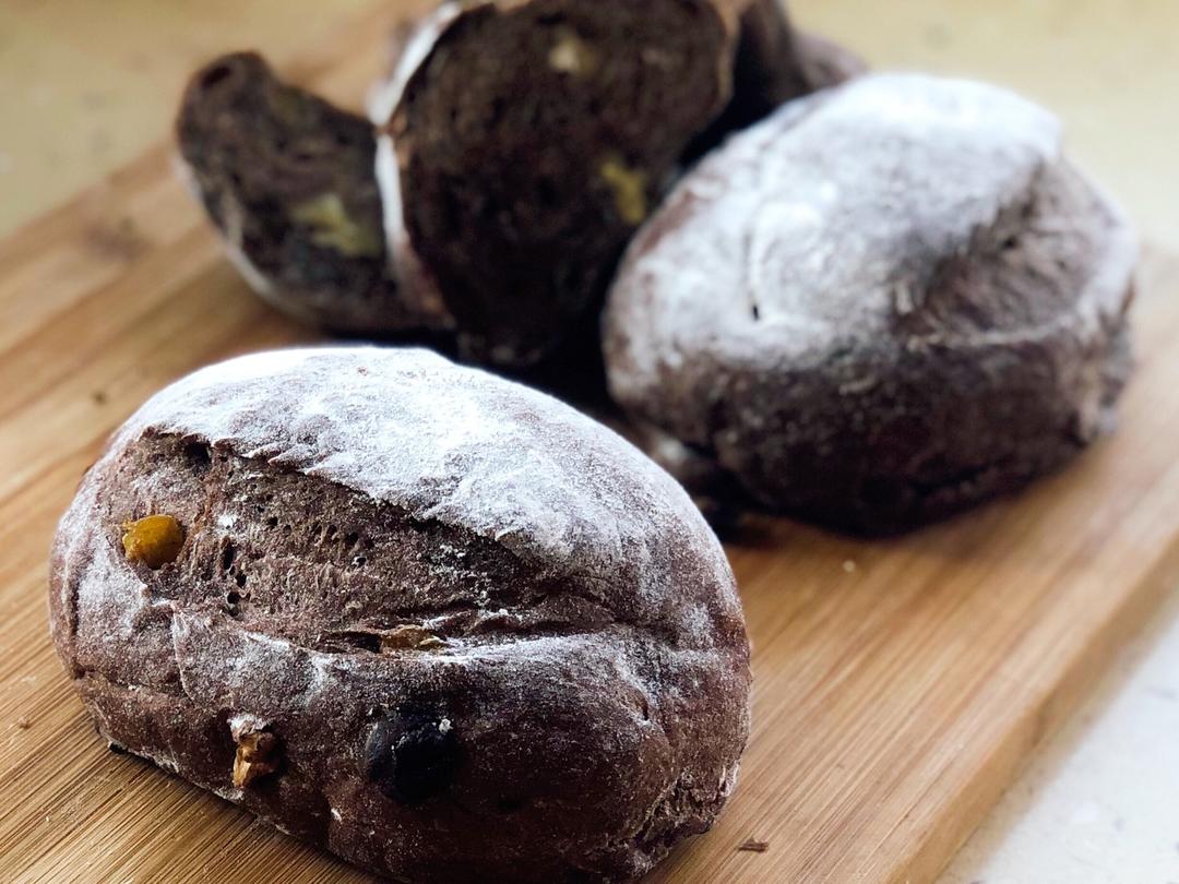 椰枣糖浆版巧克力软欧（低糖油｜可手揉）