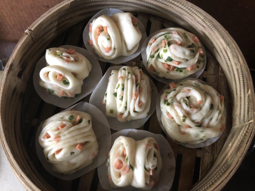 香葱火腿花卷