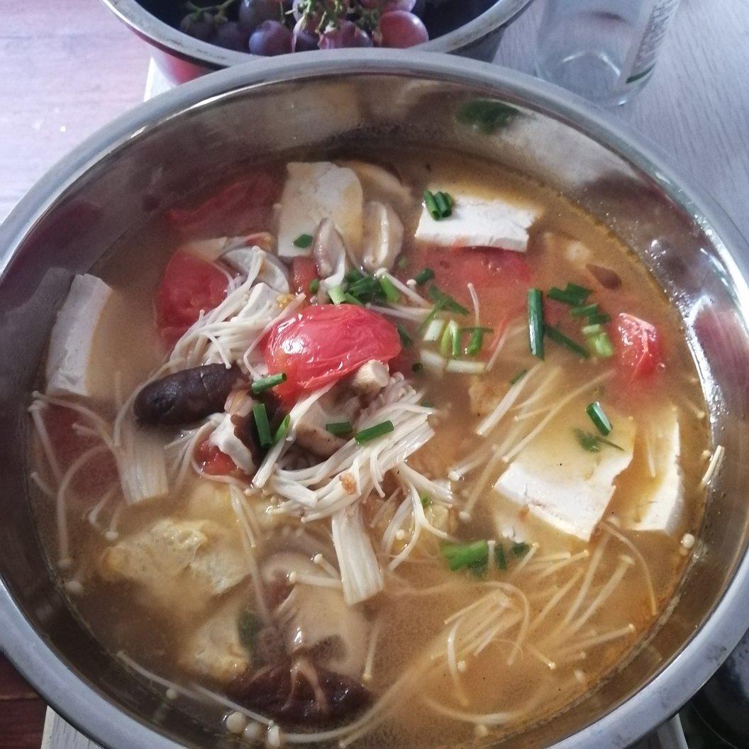 西红柿菌菇豆腐汤