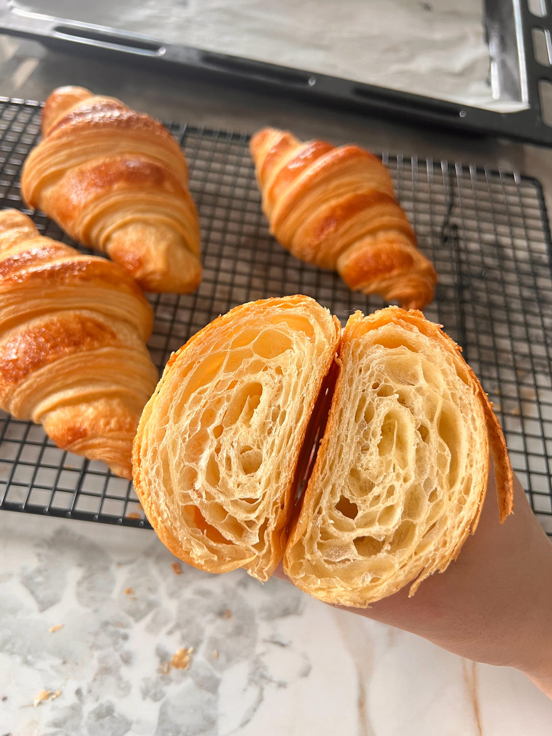 家庭版手工开酥可颂