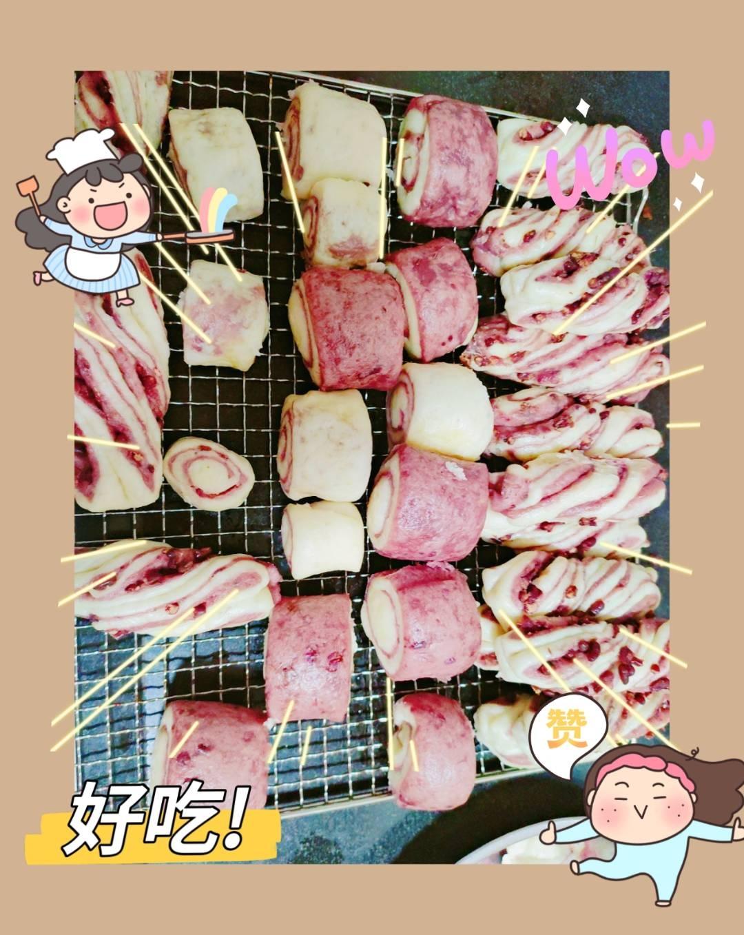 双色蜜豆花卷【宝宝辅食】