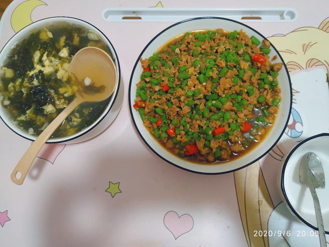 肉沫豆角下饭菜