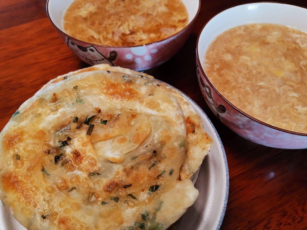 葱油饼（面粉吸水量不一样、水慢慢加）