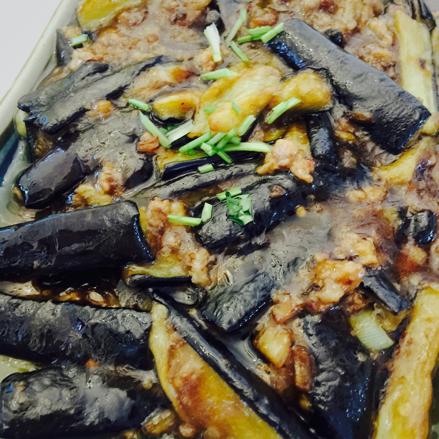 红烧肉沫茄子