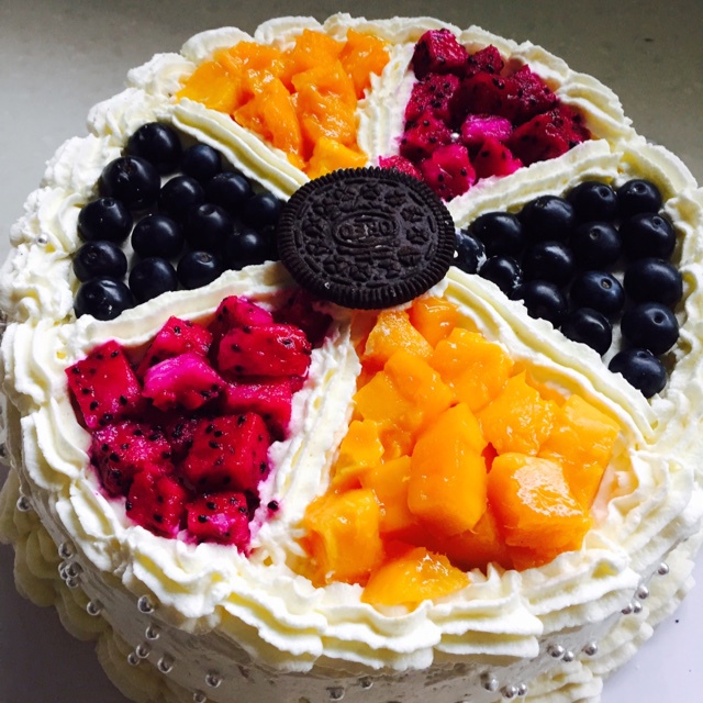 淡夏_zi5d做的水果多多生日蛋糕