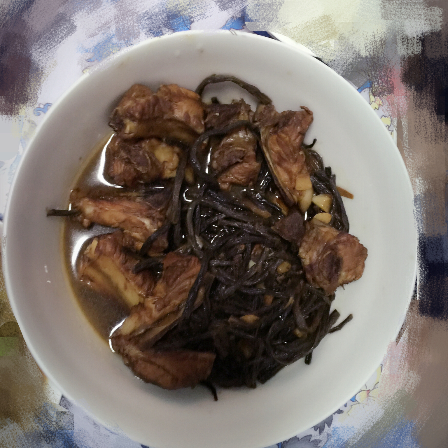 排骨炖干豆角土豆干