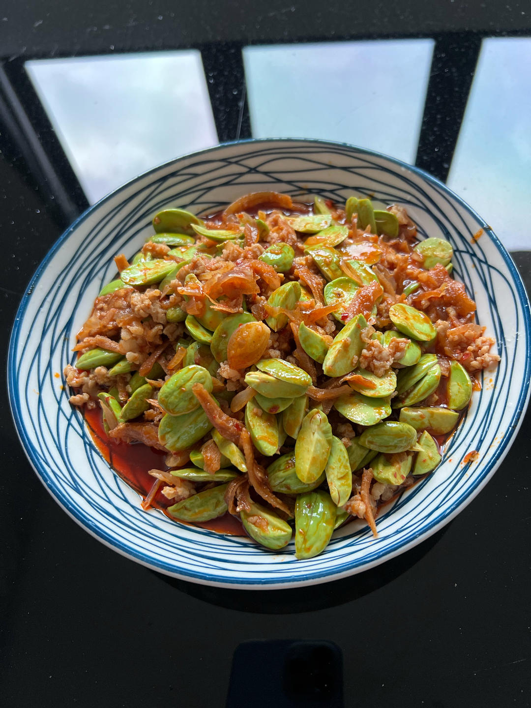 參巴臭豆炒江魚仔 - Sambal Petai with Anchovies