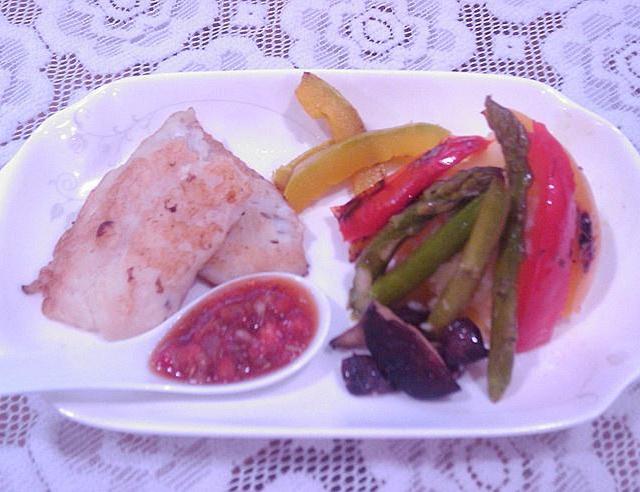 烤龙利鱼柳和夏野菜with和风SalsaSauce