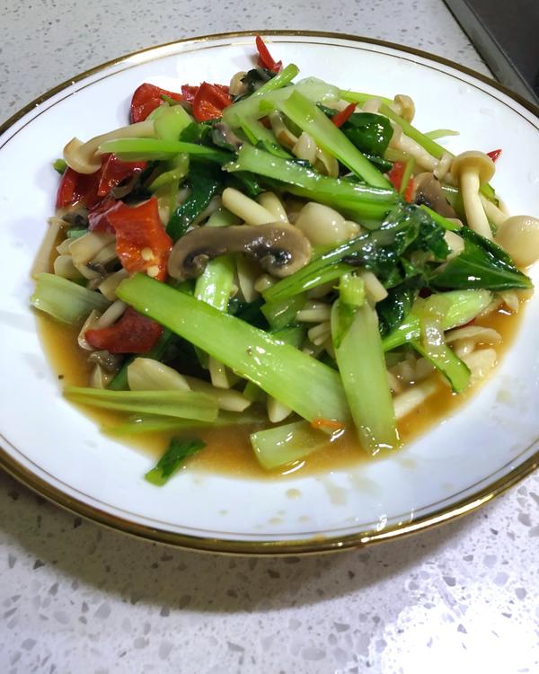 白玉蘑菇炒油菜