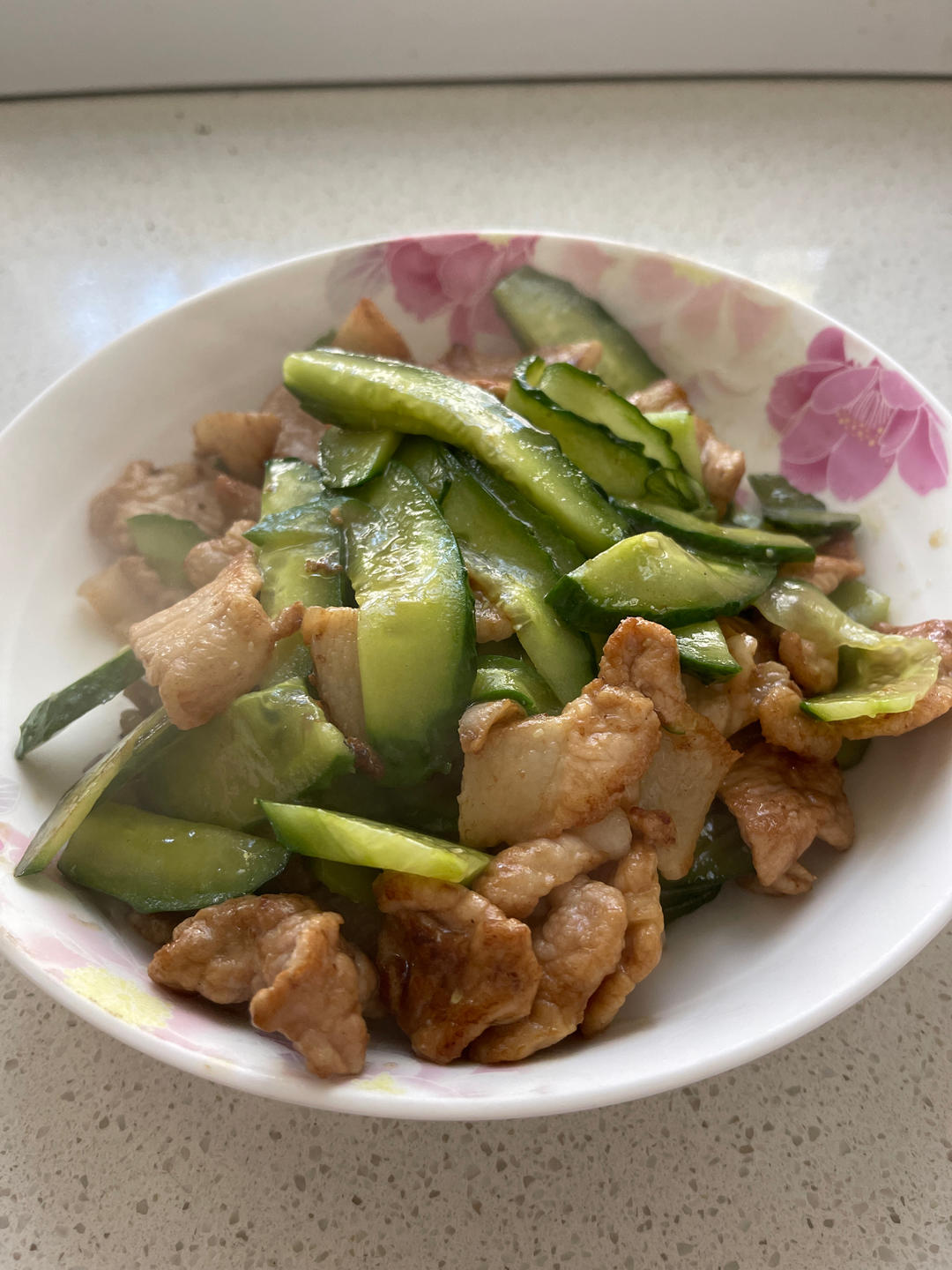 快手便当：青瓜炒肉&黑米饭