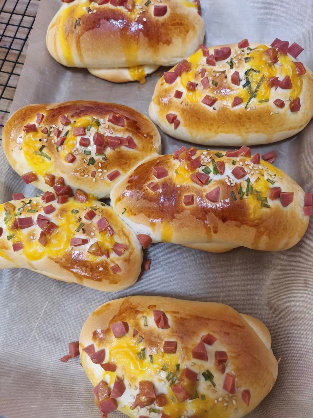 香葱火腿肉松面包