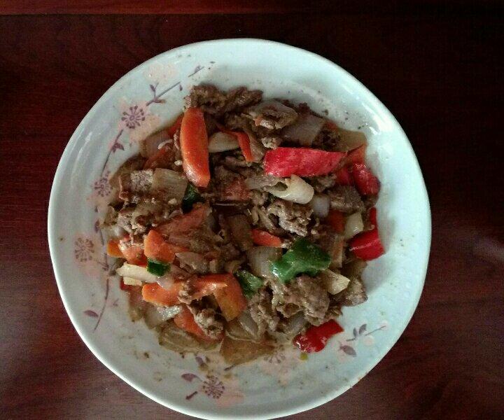 孜然大葱炒牛肉