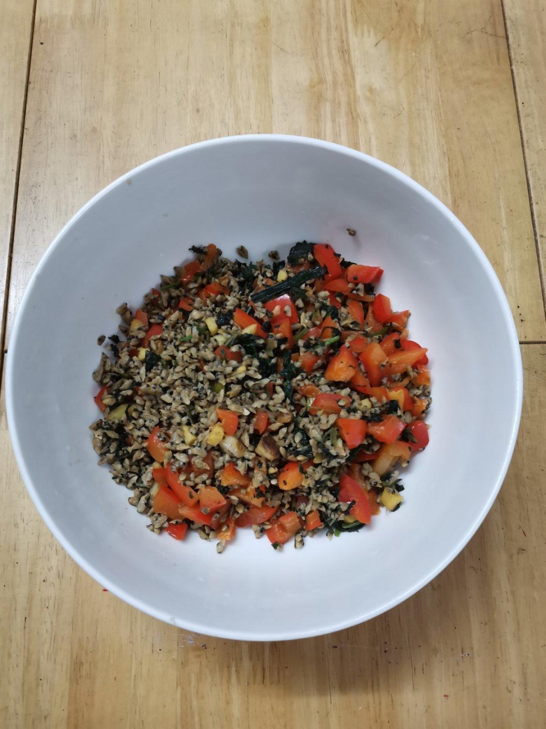 潮汕菜之红肉米炒红菜椒