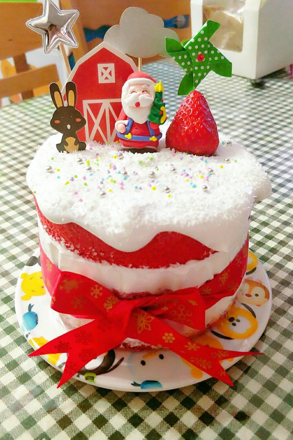 萌嘻萌嘻偶迈噶做的6寸原味戚风蛋糕