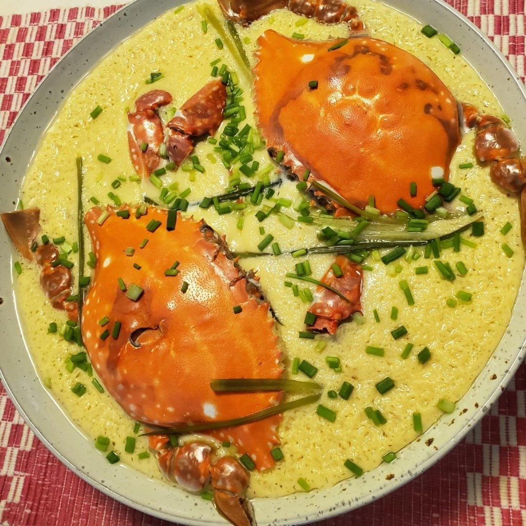 菱饭和梭子蟹炖蛋