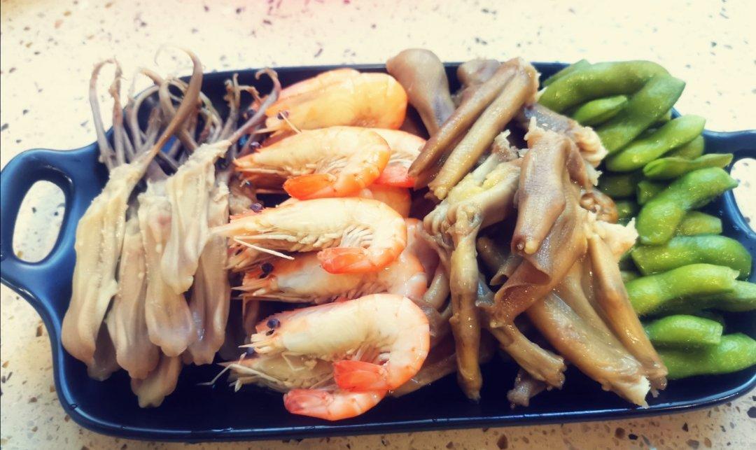 香糟一切：香糟虾+香糟鹅掌鸭信+香糟花毛【曼食慢语】