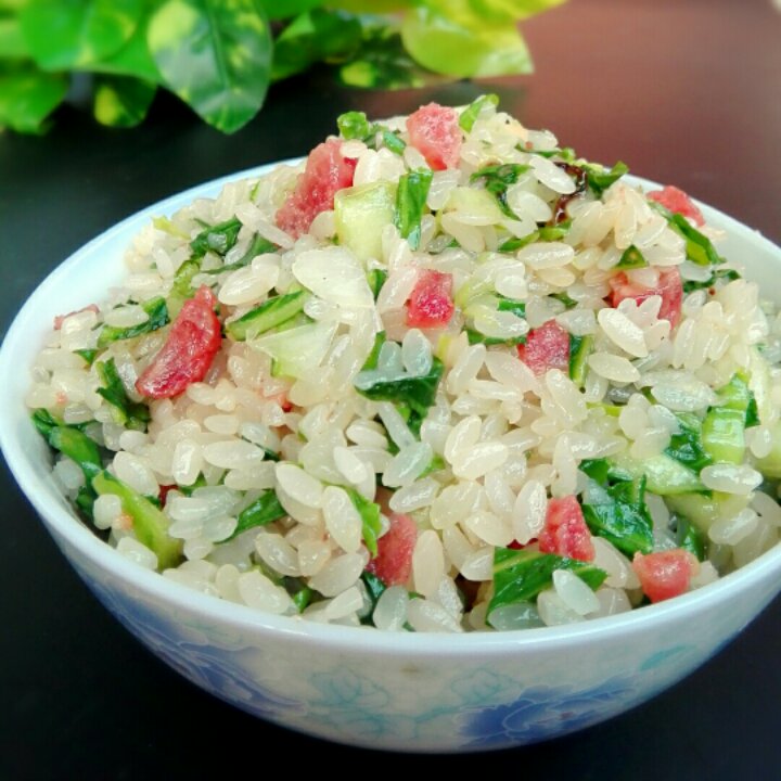 腊肠青菜炒饭