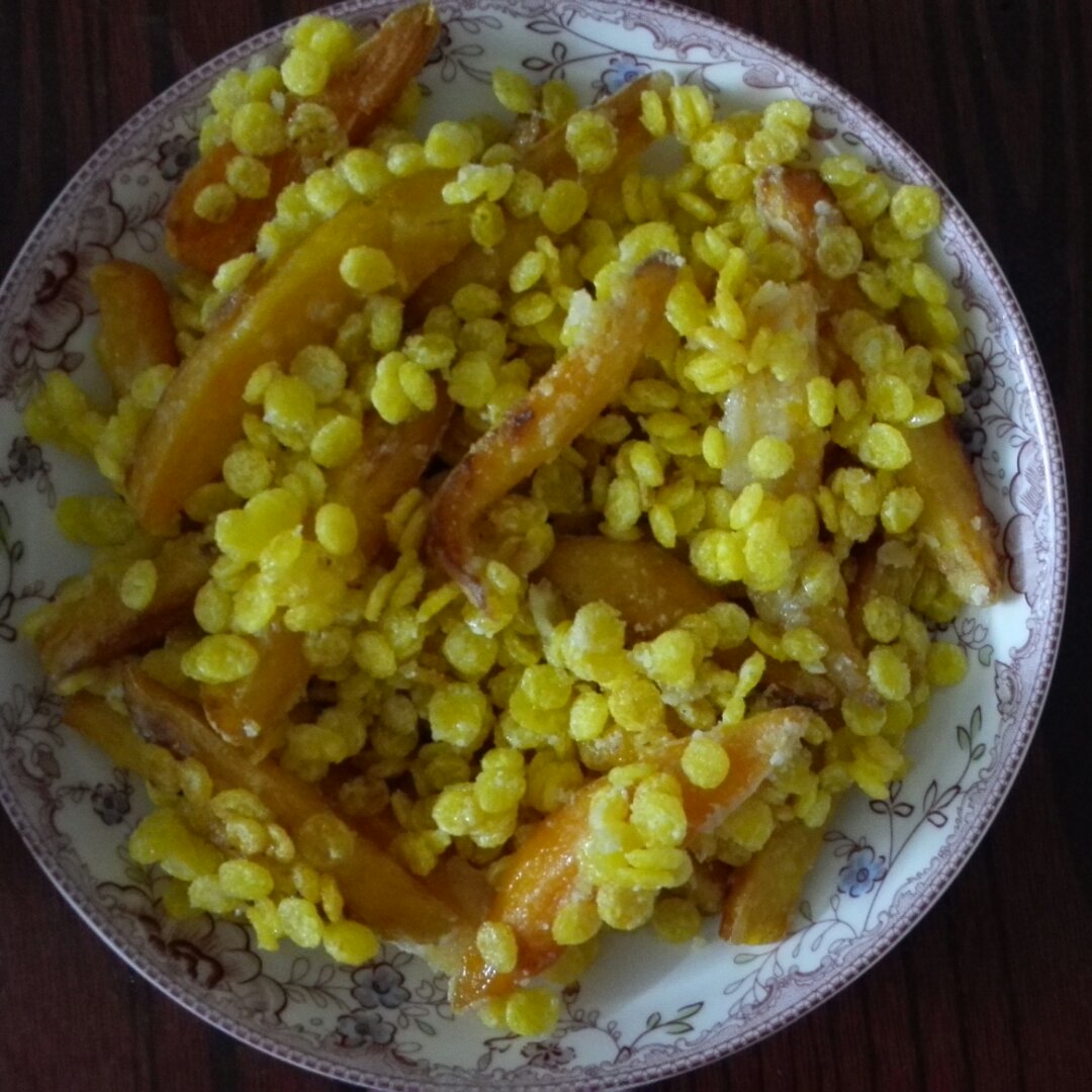 玉米片裹拔丝红薯(拔丝苹果也行)