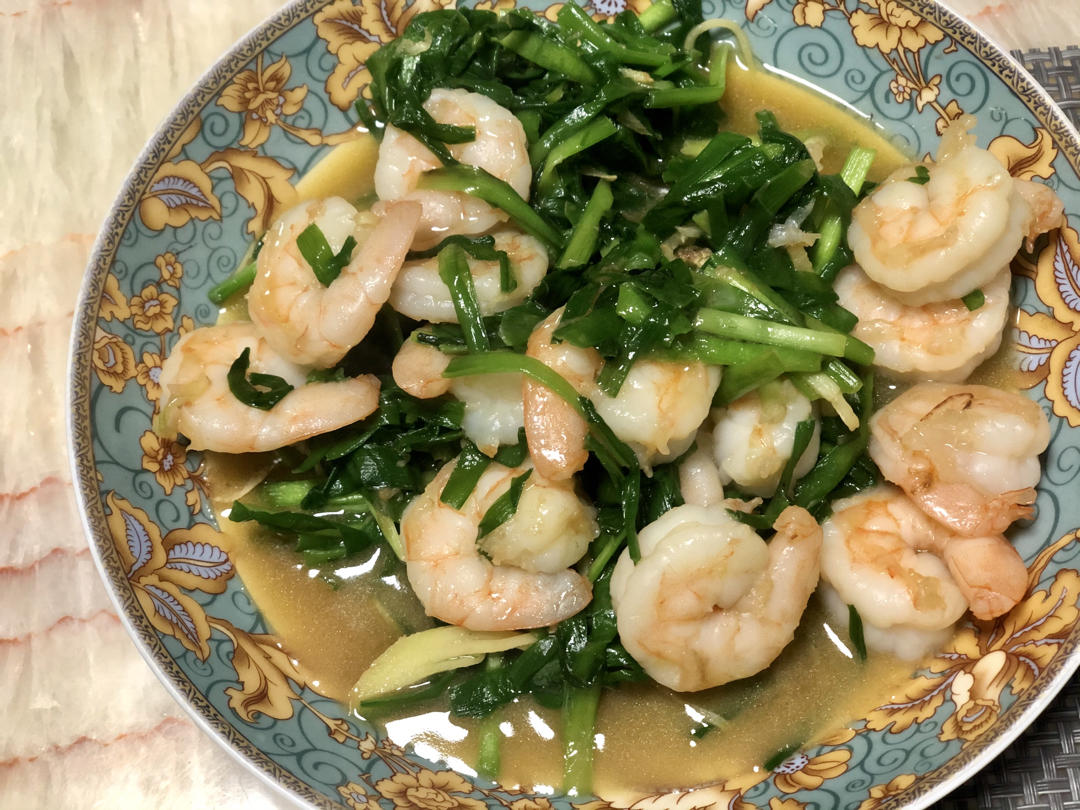 韭菜炒虾仁