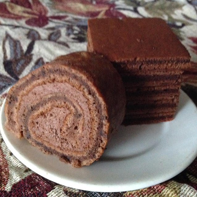 甘纳许巧克力蛋糕卷