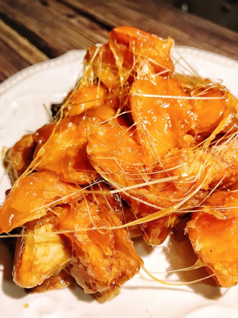 青梅与猫做的拔丝苹果百分百成功附炒糖过程最详细图解适合各种拔丝