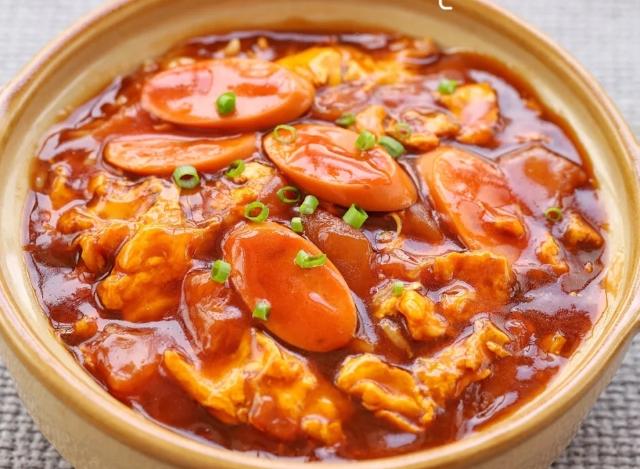 5分钟超好吃的番茄鸡蛋火腿烩饭的做法