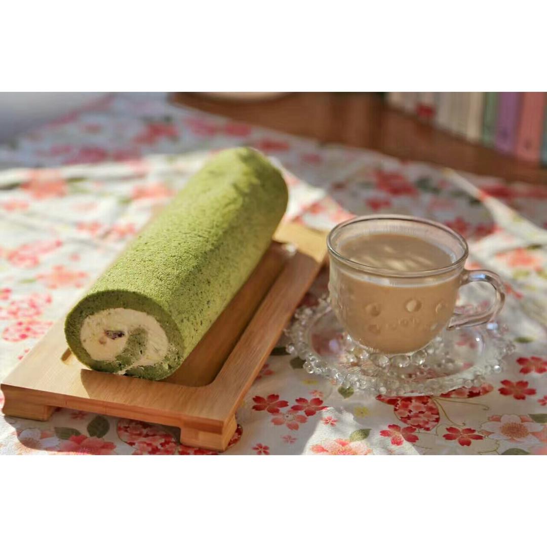 抹茶红豆蛋糕卷