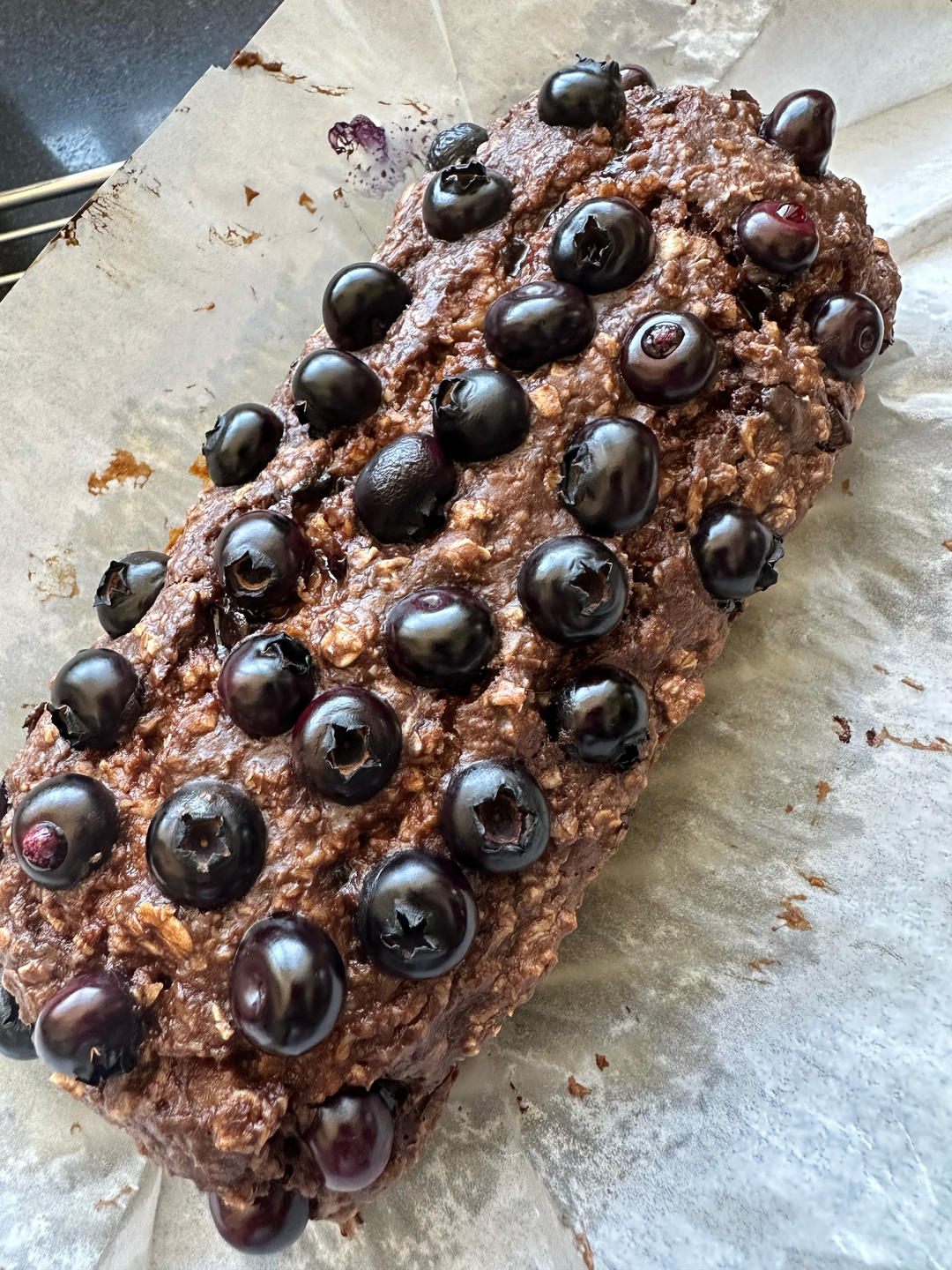 香蕉蓝莓可可燕麦蛋糕（无面粉）的做法