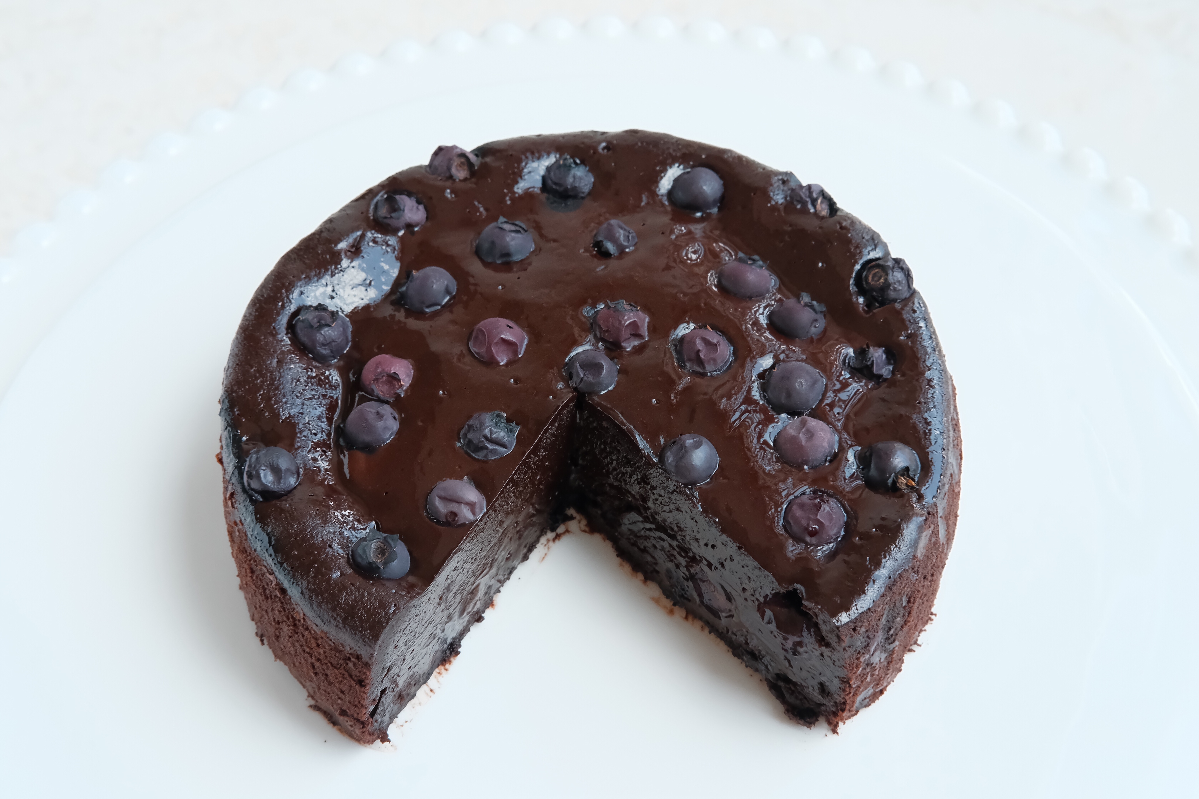 蓝莓巧克力软心蛋糕（低糖版）的做法 步骤22