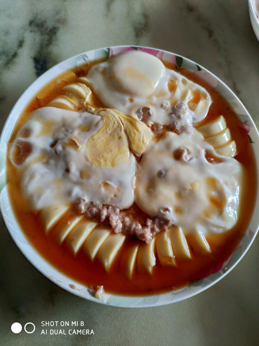 蒸内酯豆腐鸡蛋